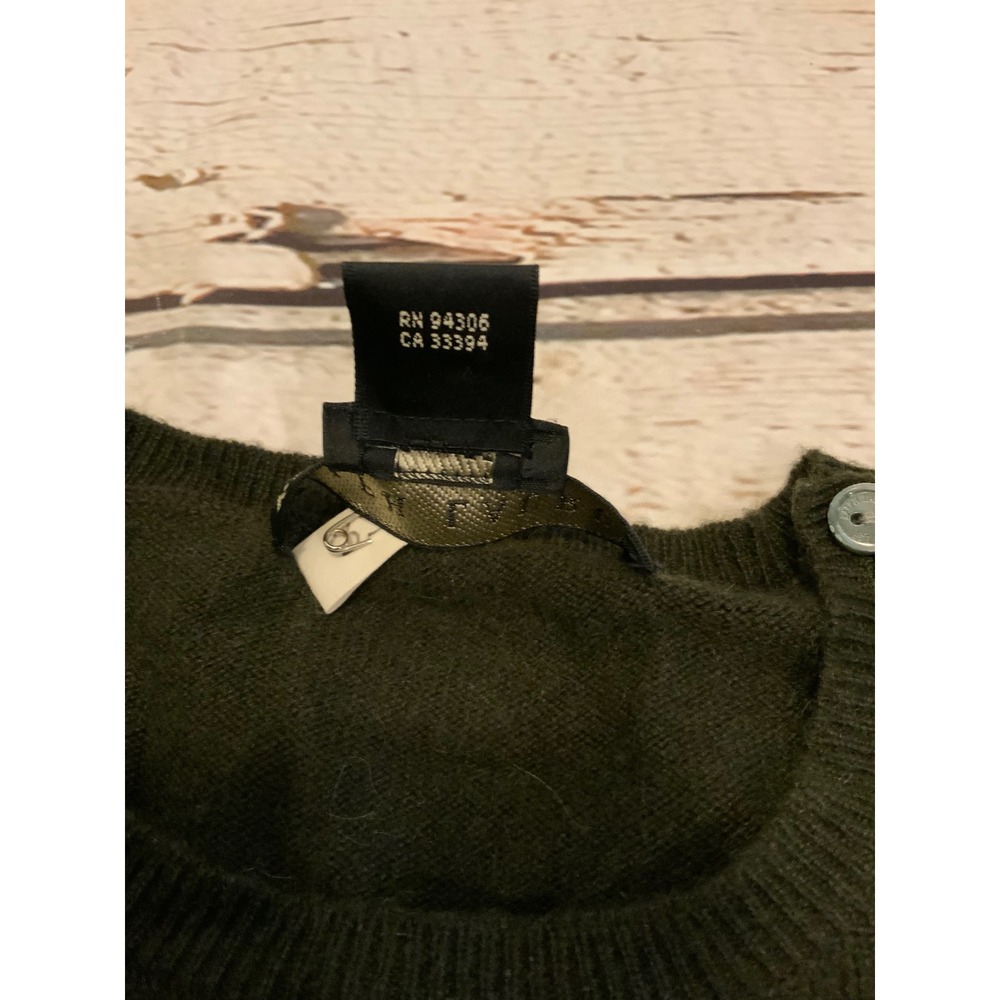 Ralph Lauren Black Label 100% Cashmere Sweater Olive Green Button Shoulder Large - Picture 3 of 4
